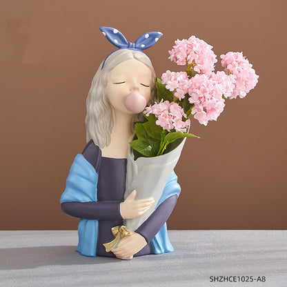 Nordic Girl Resin Sculpture