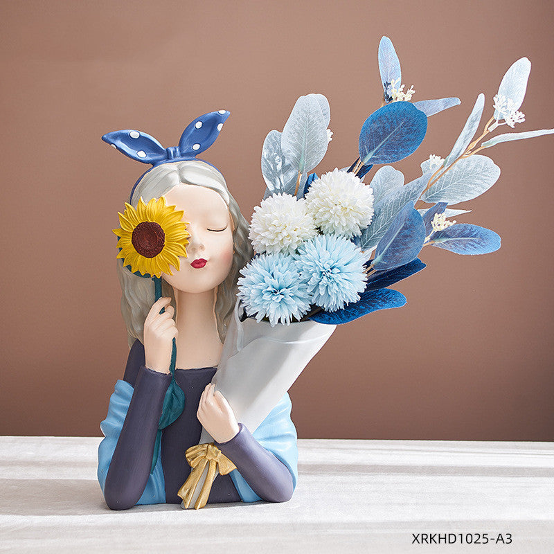 Nordic Girl Resin Sculpture