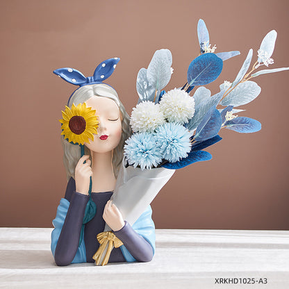 Nordic Girl Resin Sculpture
