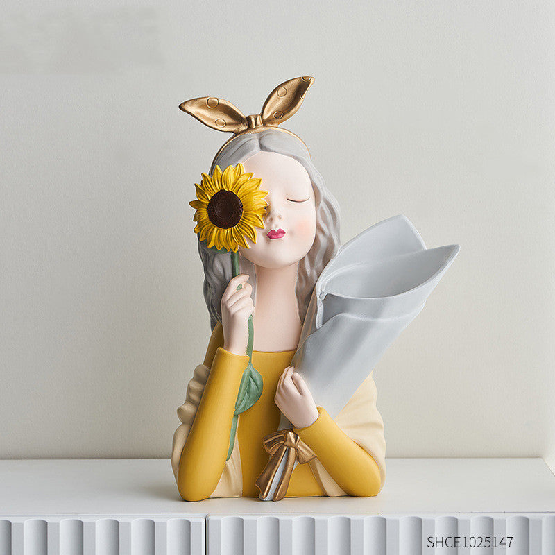 Nordic Girl Resin Sculpture