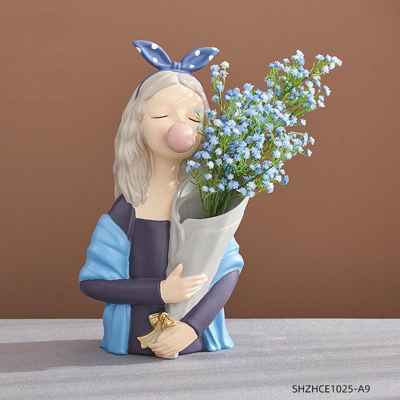 Nordic Girl Resin Sculpture