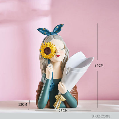 Nordic Girl Resin Sculpture