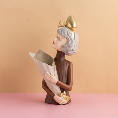 Nordic Girl Resin Sculpture