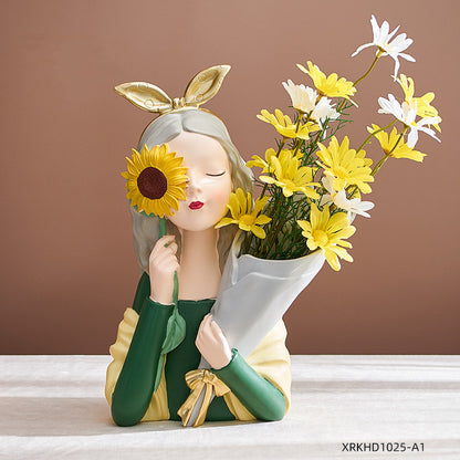 Nordic Girl Resin Sculpture
