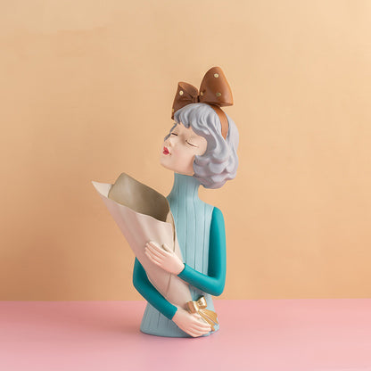 Nordic Girl Resin Sculpture