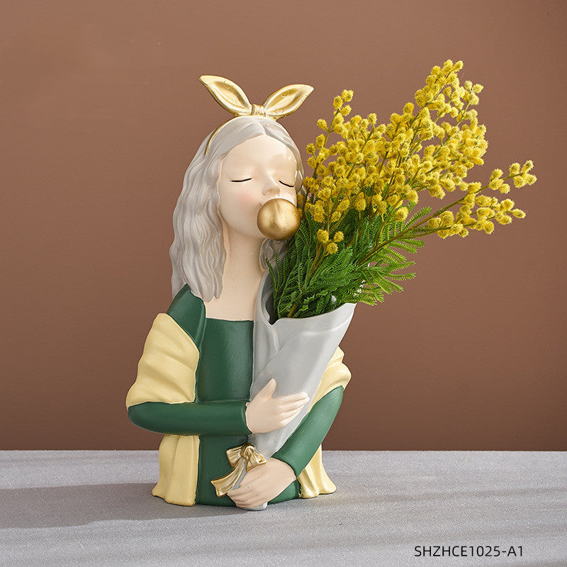 Nordic Girl Resin Sculpture