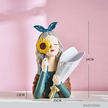 Nordic Girl Resin Sculpture