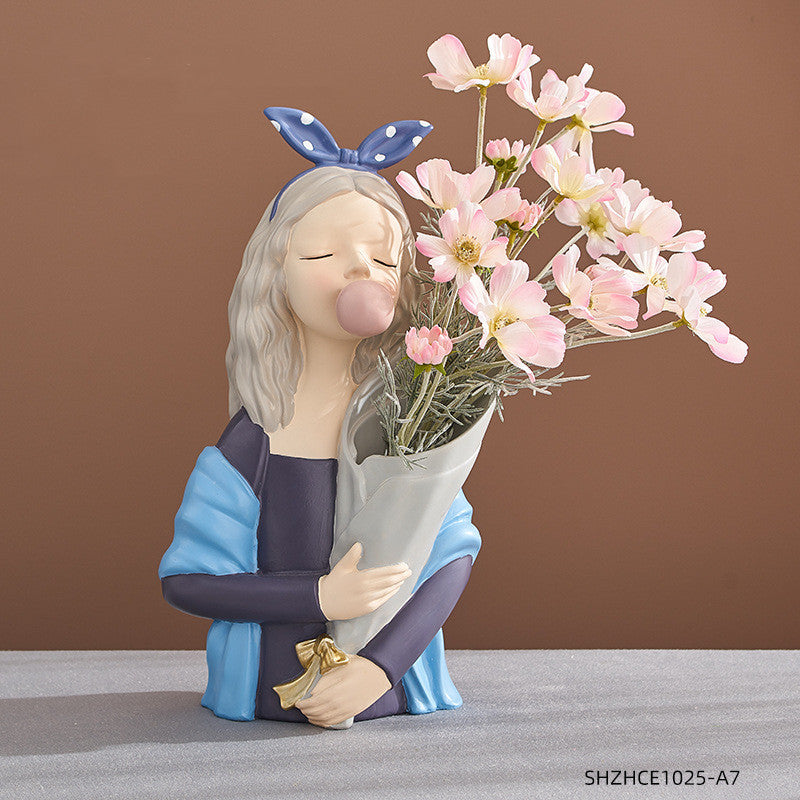Nordic Girl Resin Sculpture