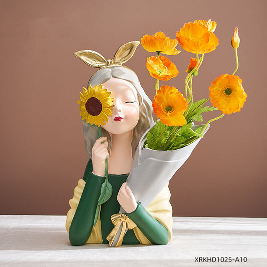Nordic Girl Resin Sculpture